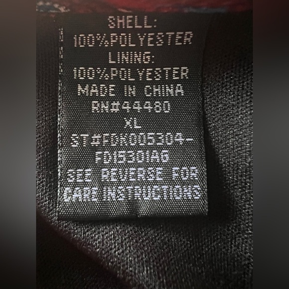 Fire Los Angeles Red and Blue Patterned Long Sleeve Dress Midi XL - Picture 10 of 12